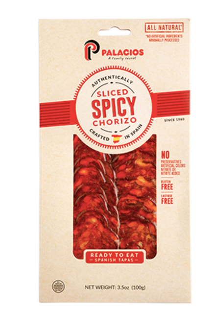 PALACIOS - Authentic Spanish Sliced Hot Chorizo 3.5 oz